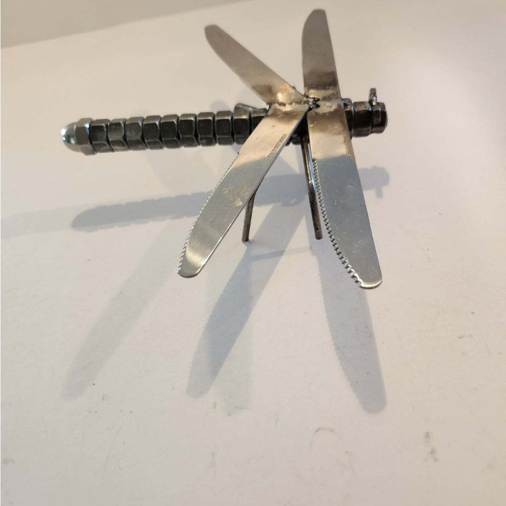 Disabled man made metal art dragon fly 7x2x9